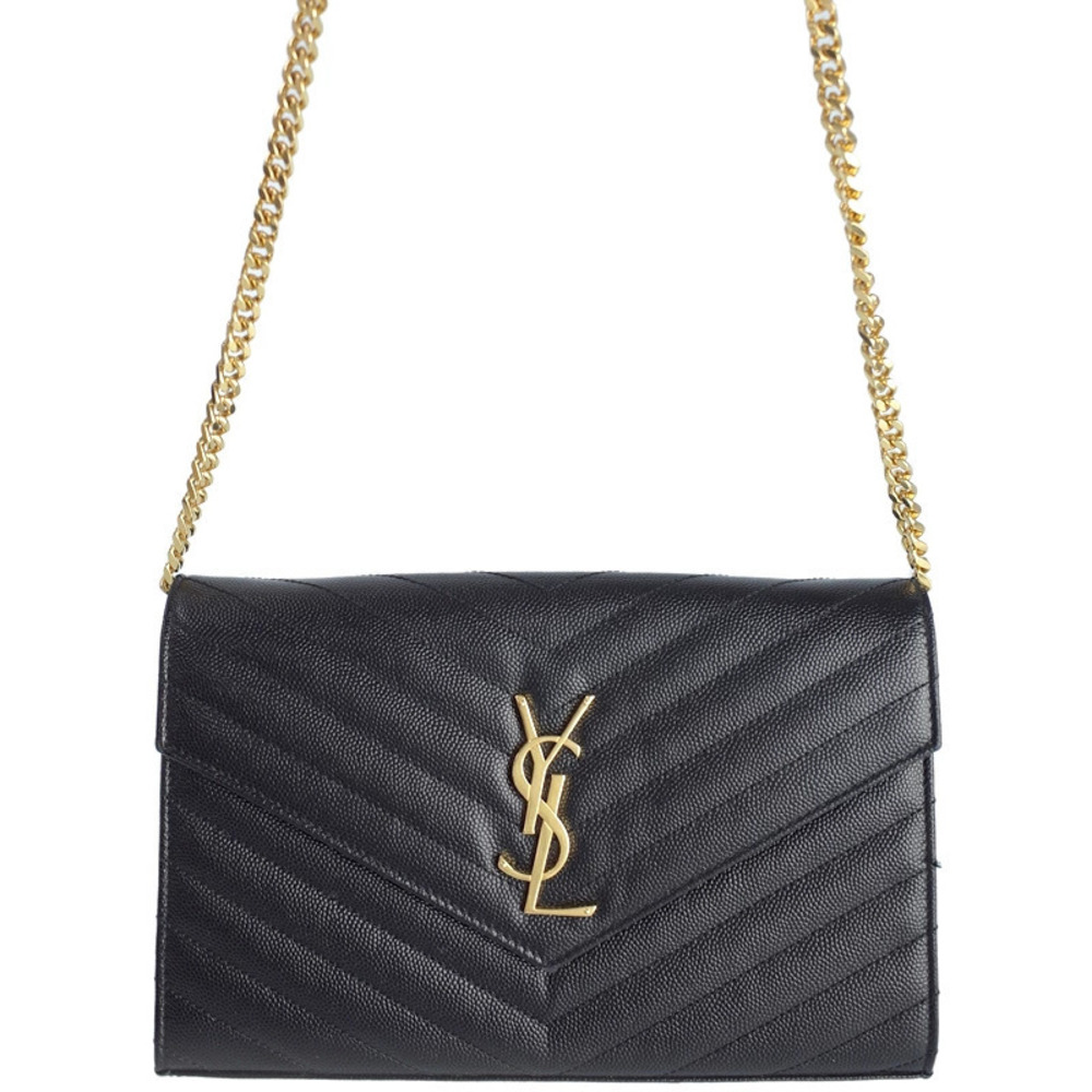 SAINT LAURENT Paris Monogram Chain Wallet